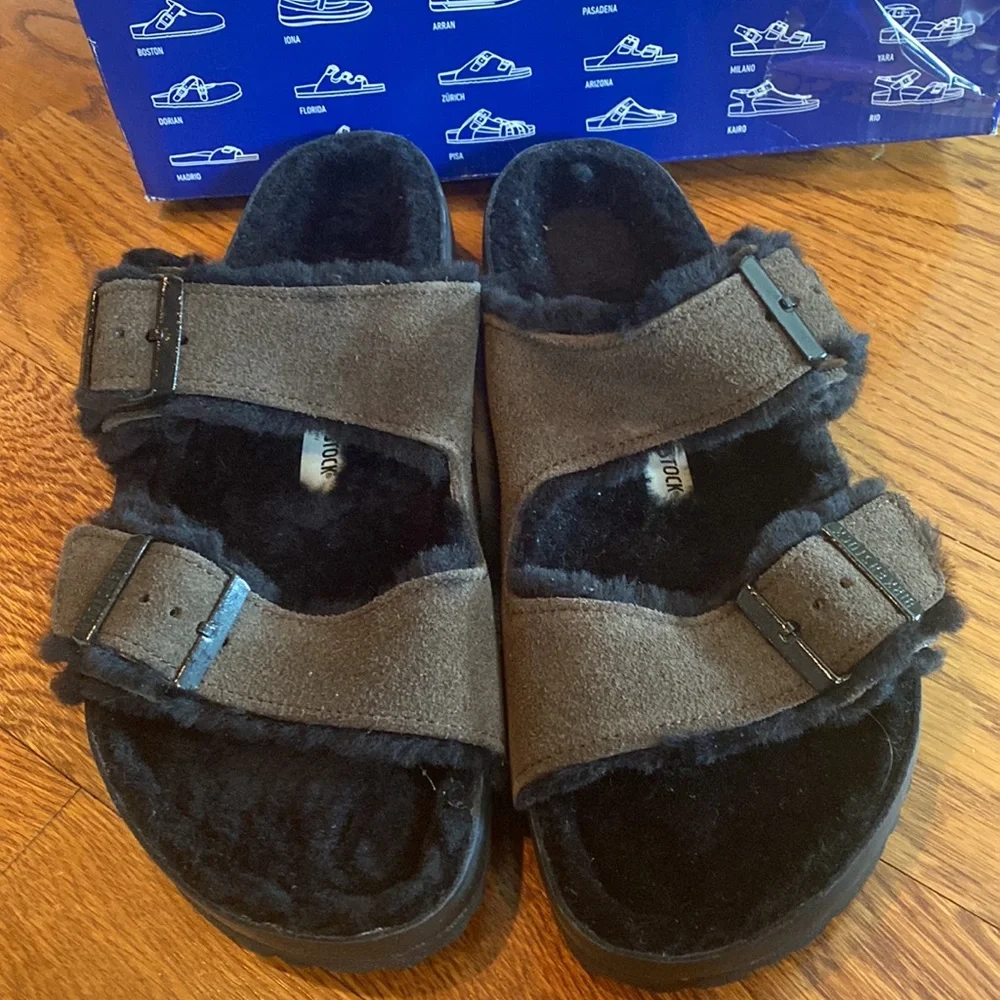 Birkenstock Arizona shearling mocca Asst new - Picture 2 of 9